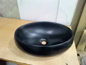 Black Countertop Wash Hand Basin Egg Shape