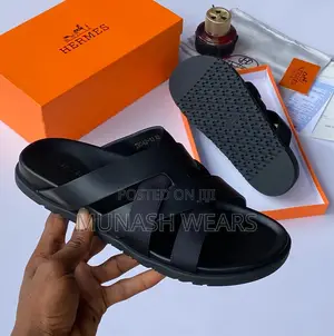 Hermes Basckt Leather Slipers 40-46