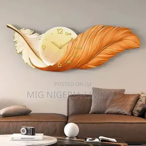 Feather Wall Decor Clock, Large 3d Wall Art Decor 35cmx98cm