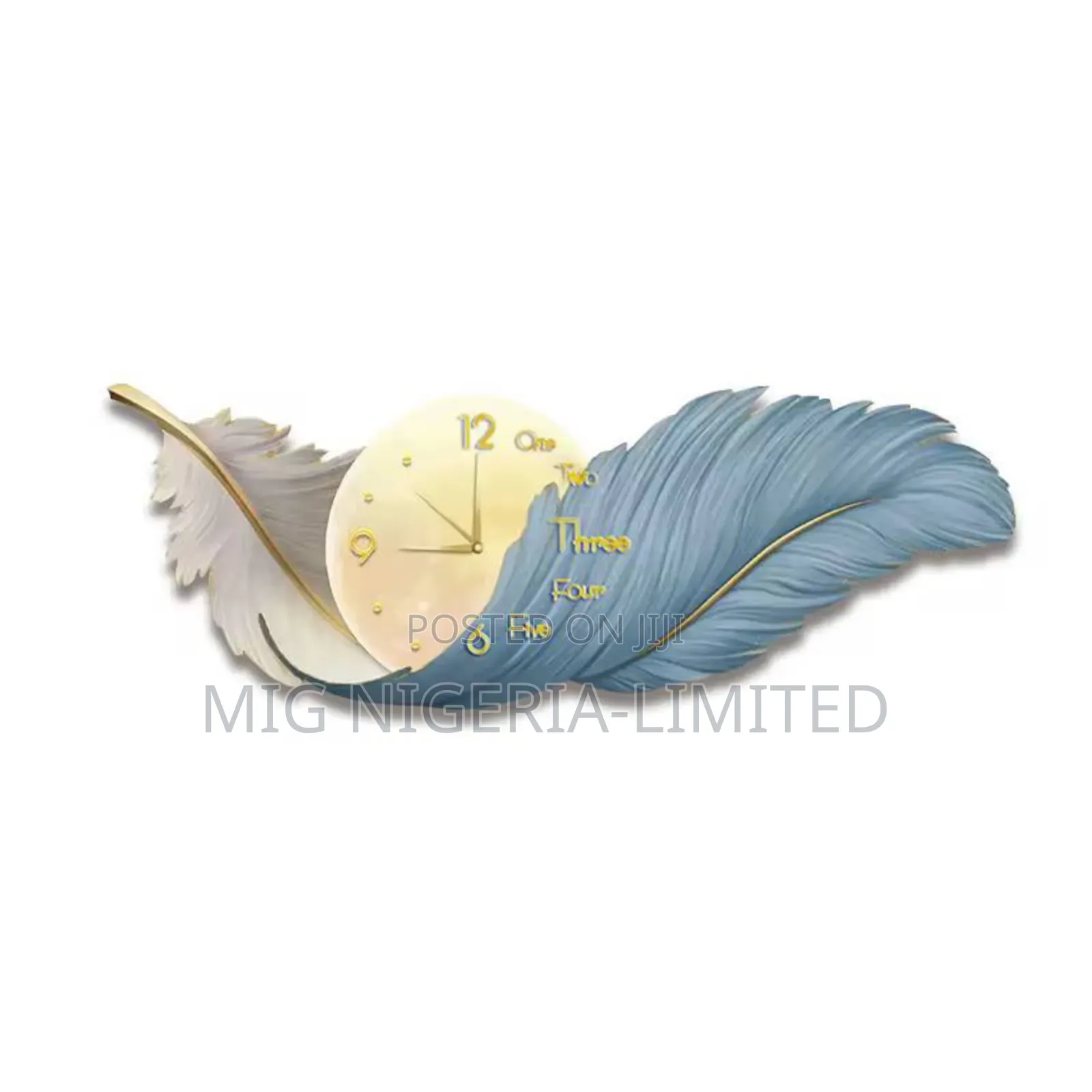 Feather Wall Decor Clock, Large 3d Wall Art Decor 35cmx98cm