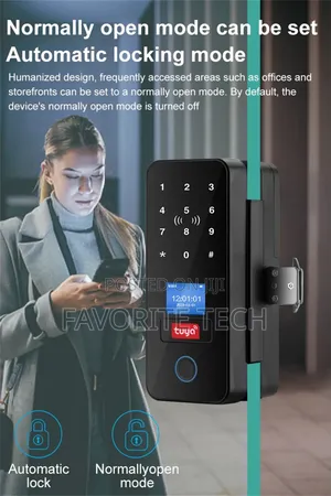 Smart Glass Door Lock With Fingerprint
