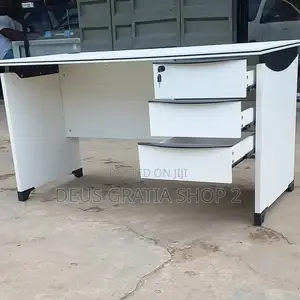 White Office Table With 3 Drawers