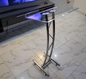 Acrylic Top Double Arc Curved Pulpit / Lectern /Podium Stand