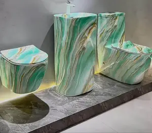 Marble Water Closet, Sink Bidet Bathroom Suite
