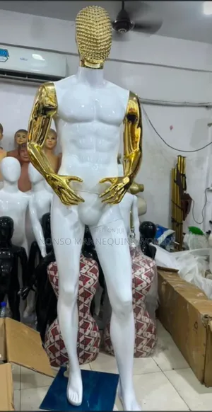 White And Gold Stone Face Male Mannequin
