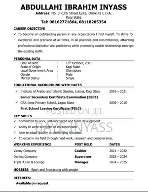 Housekeeping Cleaning CV
