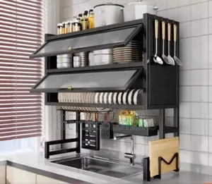 High Quality 2 Layers Over-the-sink Dish Rack With Covers