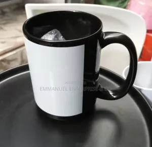 15oz Sublimation Black Mug With White Patch
