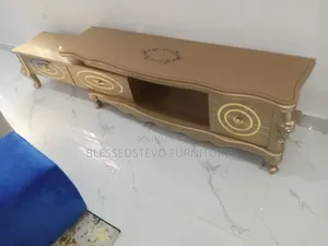Luxury HDF Wood Tv Stand Gold Color