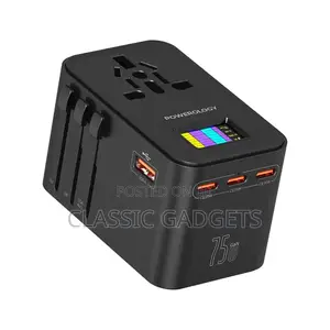 Powerology Pwc041 Gan 75w Universal Charger With 4 Ports