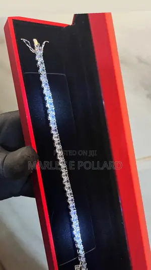 Silver Plated Men Women Tennis Diamond Bracelet Chain