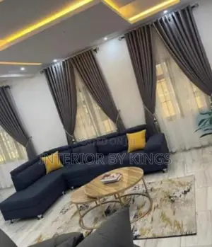 L-Shaped Fabric Sofa With a Center Table,Made With Quality