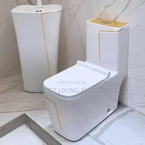 Luxe Modern Toilet Pedestal Sink Set