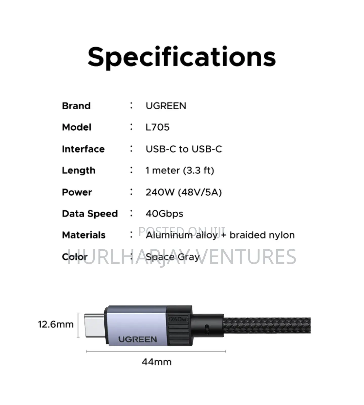 Ugreen 8K Display 40Gbs PD Cable