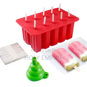 10 Cavity Popsicle Silicone Molds Food Grade Ice Pop Cream