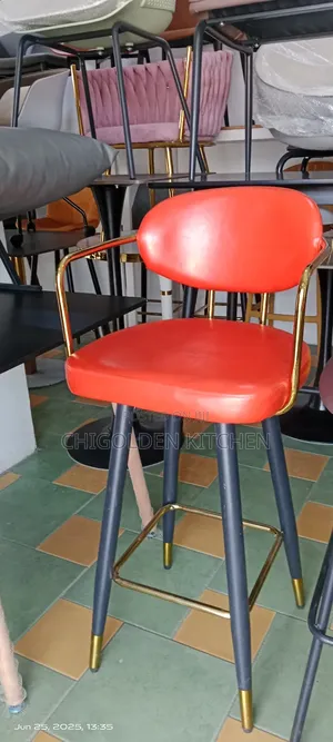 Luxury Leather High Back Bar Stool
