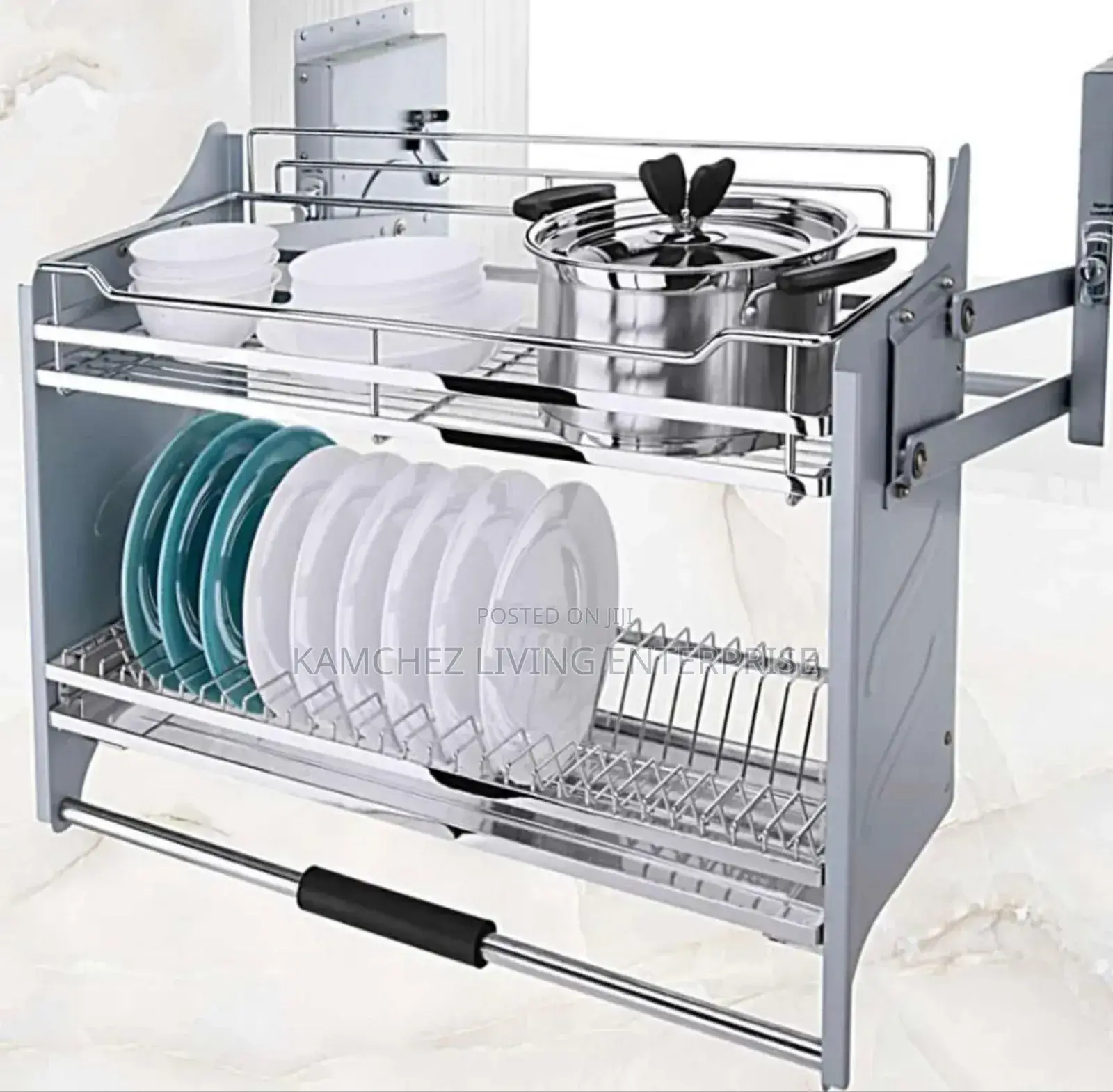 Pull Down Plate/Dish Rack – Pull-Down 2-Tier Design