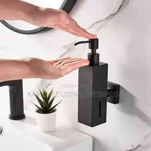 Matte Black Wall Soap Dispenser – 200ml Refillable Steel