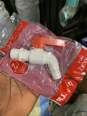 **Plastic Water Tap Faucet – 1/2" Size With Red Handle**