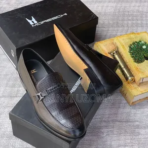 Leather Black Color Corporate Shoe