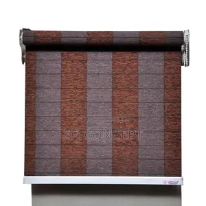 Wine and Grey Color Pattern Window Blind