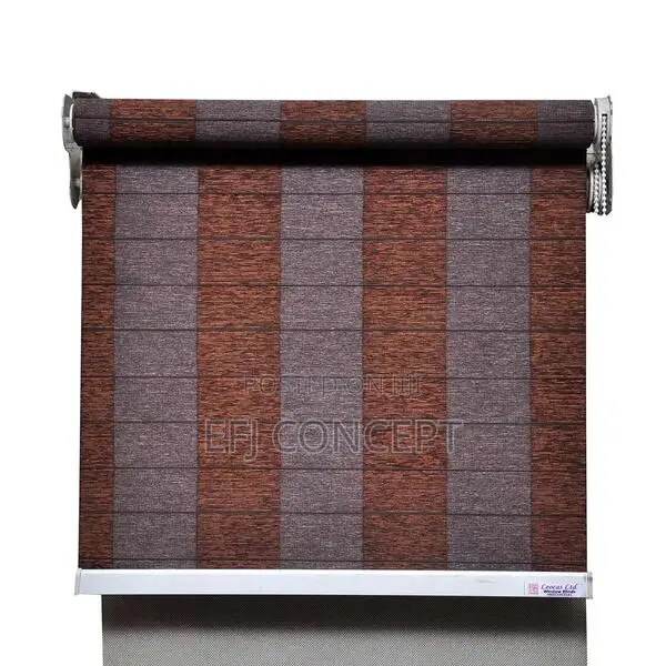 Wine and Grey Color Pattern Window Blind