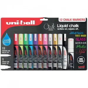 Uni-Ball Chalk Paint Marker Assorted Water Resistant 12pk