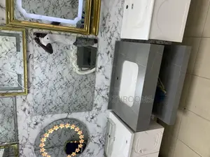 Modern Bathroom Vanity With Marble Accents