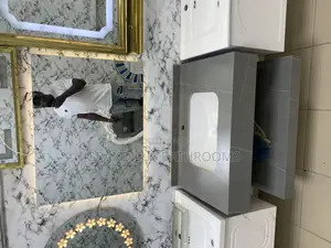 Modern Bathroom Vanity With Marble Accents