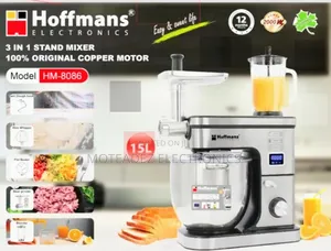 Hoffmans 15l 2000w (3in1) Stand Cake Mixer/Blender/Grinder