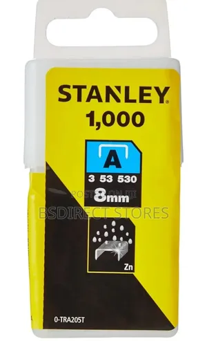 Stanley Light Duty Staples 8mm X 10mm 1000 Pack (0-tra205t)