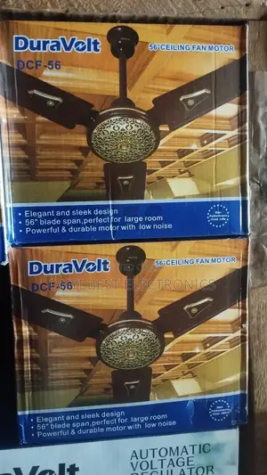 Duravolt 56" Inches Long Blade Ceiling Fan - Brown Colour