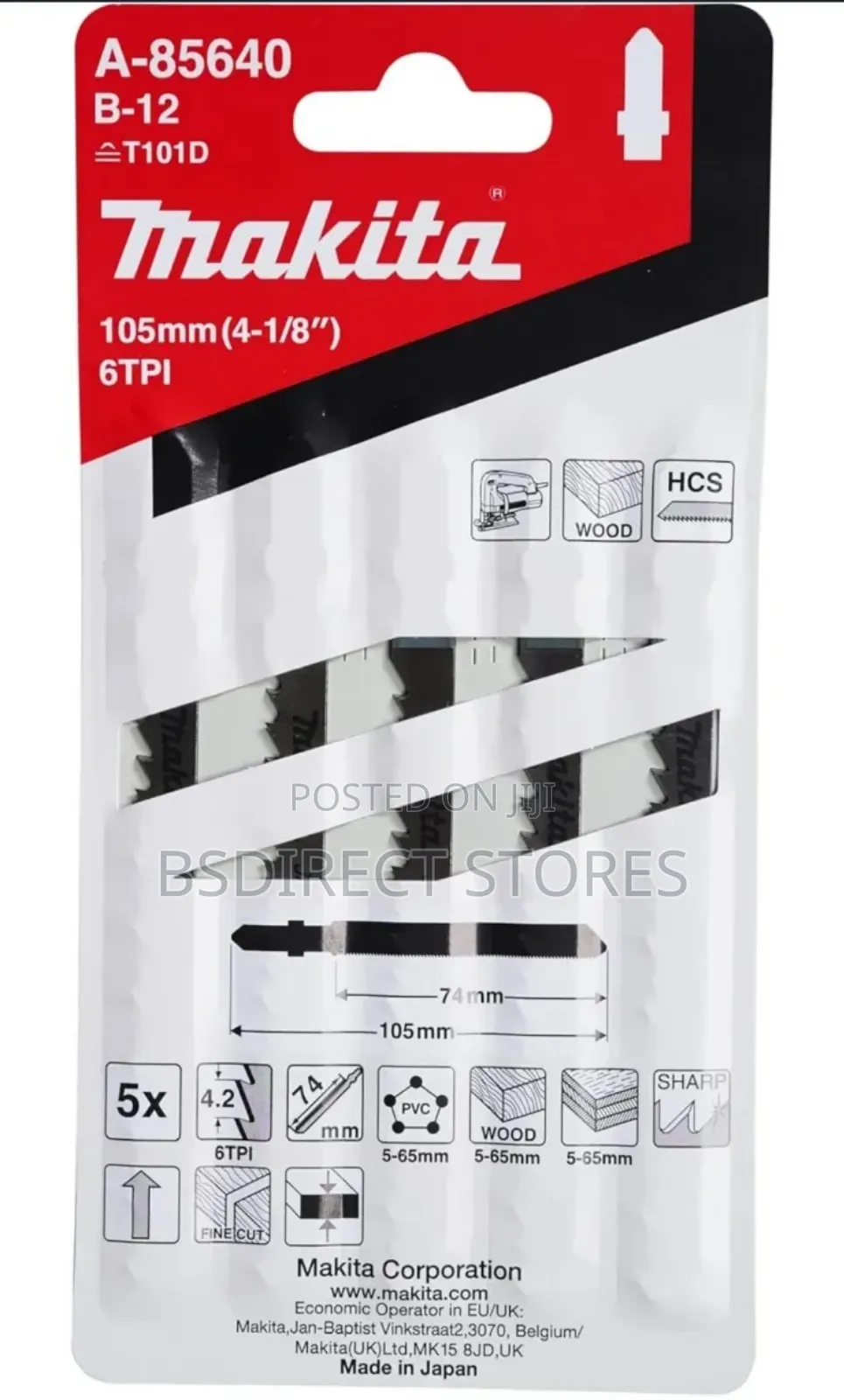 Makita Universal Fitting Jigsaw Blades - 5 Selection Pack