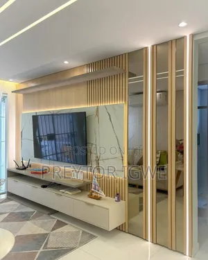 Tv Console With Mirror and Led Light
