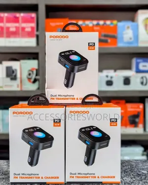 Porodo Dual Microphone Fm Transmitter Charger Pd45w