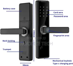Smart Door Lock Tuya App Biometric Fingerprint Keyless Card