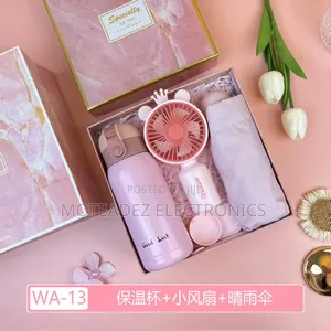 3in1 Quality Gift Set With Handheld Fan/Umbrella/Vacum Flask