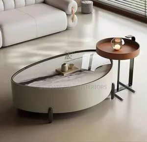 Contemporary 2 in 1 Marble Top Centre Table