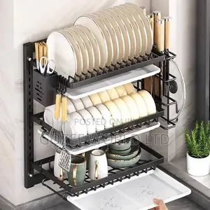 Black 60cm Plate Rack