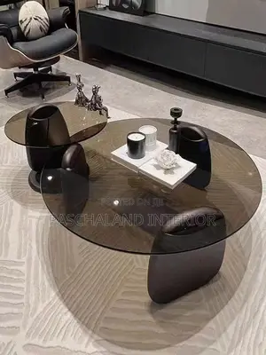 Glass Top Center Table With Side Stool