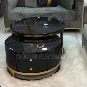 Black Color Center Table 2 in 1