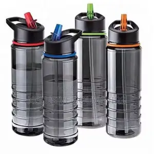 Plastic Tumbler Space Sport Drinking Water Bottle With Straw
