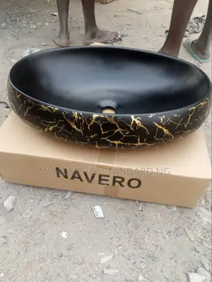 Luxury Black Oval Countertop Bathroom Basin