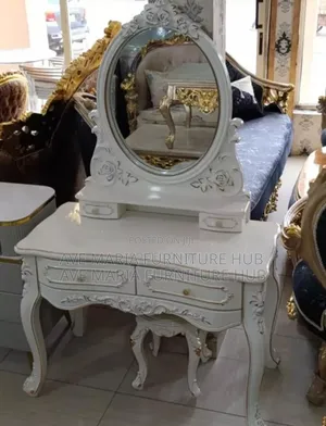 Royal Set of Dressing Table With Mirror and Stool.