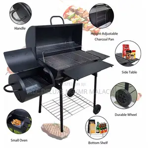 BBQ Griller and Side Smoker / Outdoor Smoker Grill