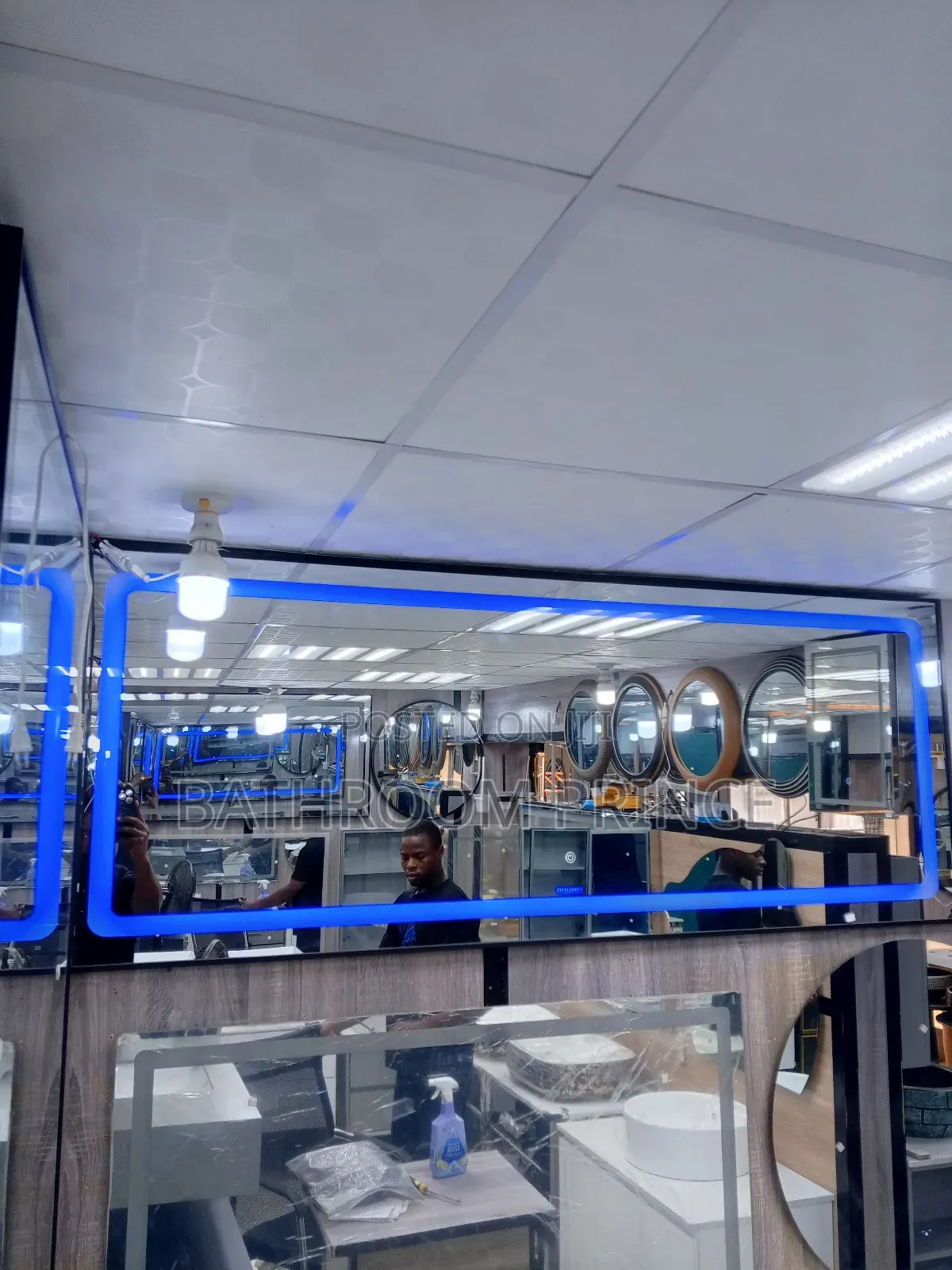 Led Mirror With Three Colour Light