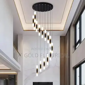 Modern Long Acrylic Led Ceiling Chandelier Staircase Luxury