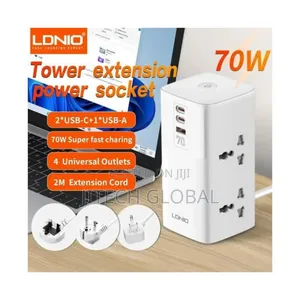 70w Tower Extension Socket Adapter- Usb $Type-C
