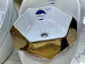 Gold And White Wash Hand Basin