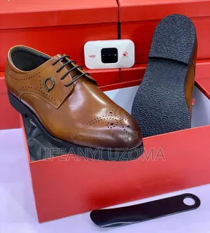 Ferragamo Brown and Black Leather Shoe